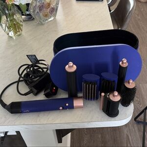 Dyson Cordless Hair Styler in Blue with Rose Gold Accents With Case